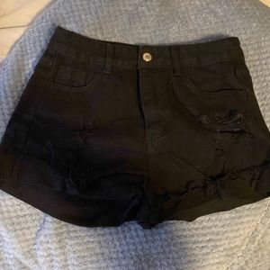Black Denim Shorts